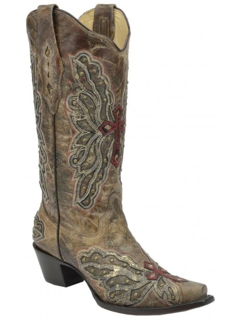Corral Boots Women's 6 Western Cowgirl Boots Bronze Gold Wing Cross NWT